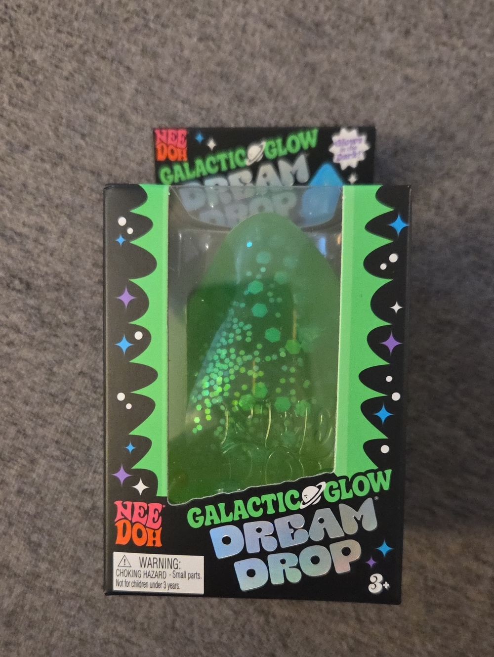 Rare NeeDoh Galactic Glow Dream Drop Glow In Dark Green Hard To Find Schylling